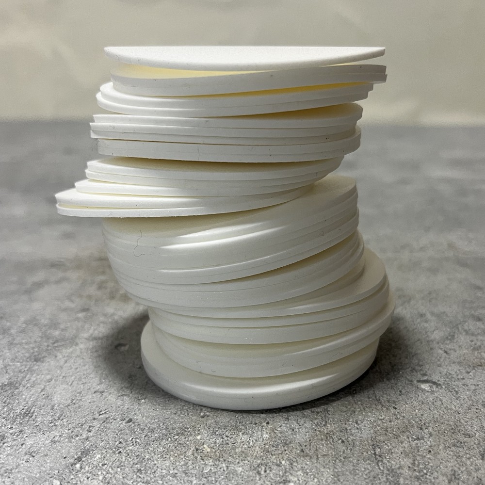 ソフトロン_#0502_端材(9枚/1セット)_白_厚み_t2×Φ72mm_積水化学