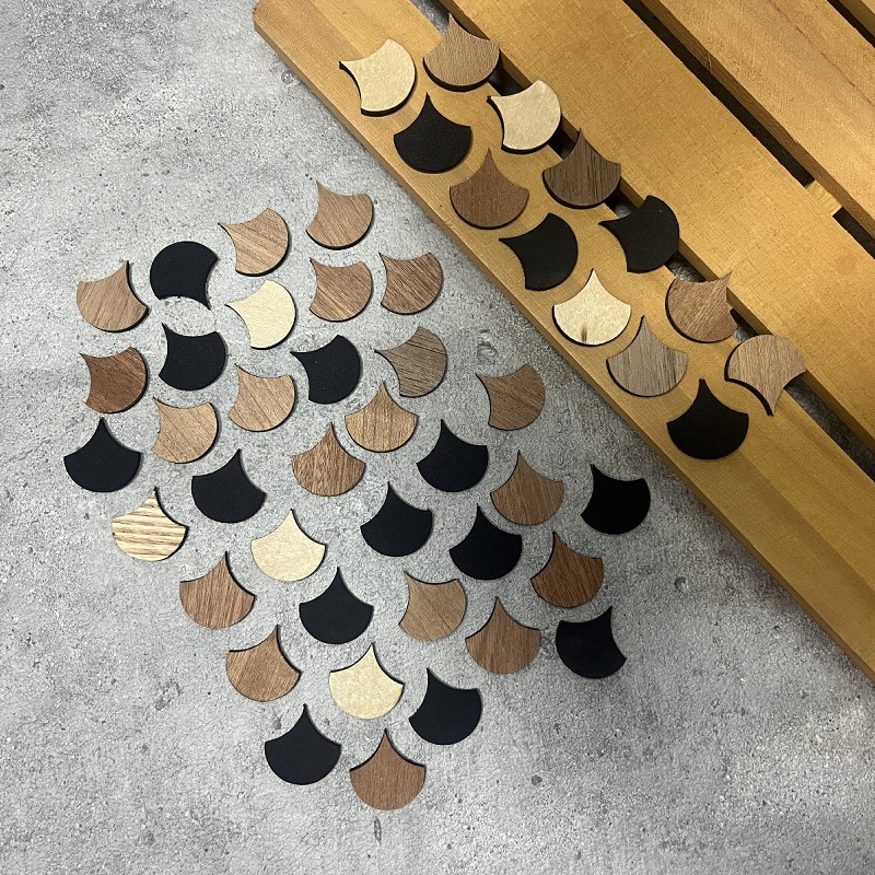 MOKU-MU(モクム)端材_突板×ゴム_扇型マルチカラー_株式会社児玉商会 3
